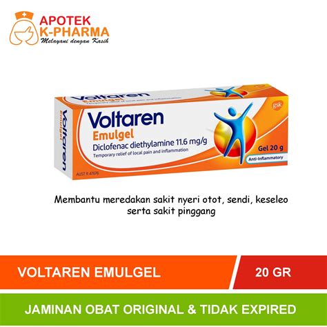 Voltaren Emulgel Isi 20 Gram Obat Original Gsk Lazada Indonesia