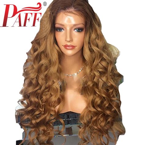 250 Density 360 Lace Frontal Wig Brown Color Remy Brazilian Hair Water