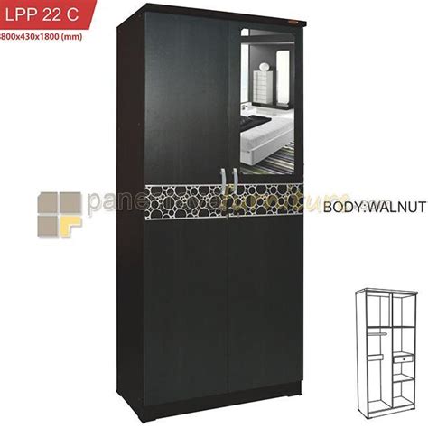 Lemari Pakaian Lemari Baju Pintu Kaca Romaro Lpp C Walnut