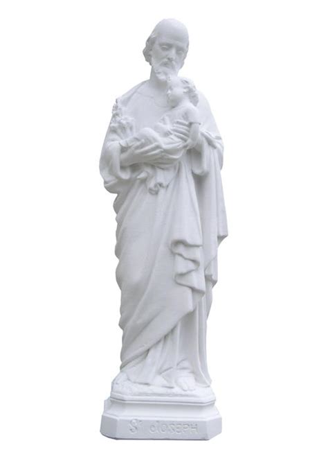 Statue De Saint Joseph En Hydracal Blanc 20 Cm Vente Statues Religieuses