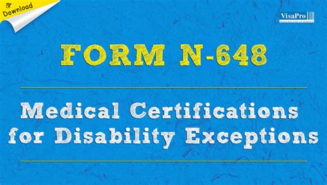 Form N 648 Naturalization Applicants Medical Certification For Disability Exceptions Download