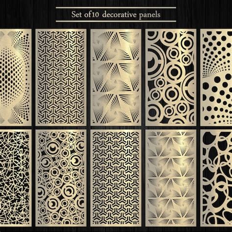 7 Vector Geometric Art Panels Dxf Ai Svg Dwg Eps Etsy Australia