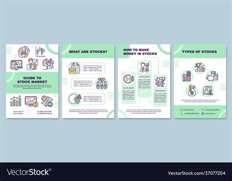 Guide to stock market brochure template Royalty Free Vector