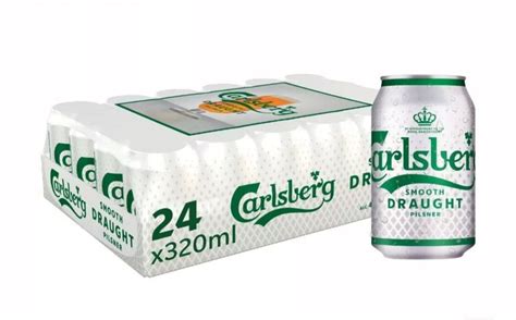 Carlsberg Smooth Draught Beer 320ml Can Pack Of 24 Food Drinks