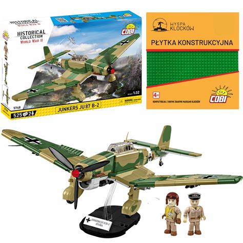 KLOCKI COBI 5748 SAMOLOT JUNKERS JU 87 B 2 MYŚLIWIEC I PŁYTKA