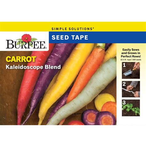 Burpee Kaleidoscope Blend Carrot Vegetable Seed Tape 1 Pack Walmart