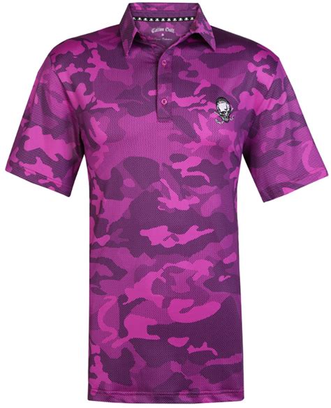 Camo X Cool Stretch Purple Golf Shirt Mens Golf Polo Tattoo Golf Shirts