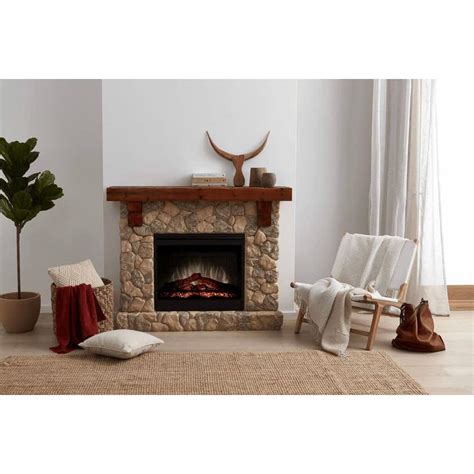 Dimplex 2kw Electric Fireplace With Led Firebox Fieldstone Mantle