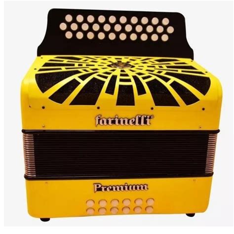 ACORDEON BOTONES FA AMARILLO CON 5 VOCES FARINELLI PREMIUM MOD