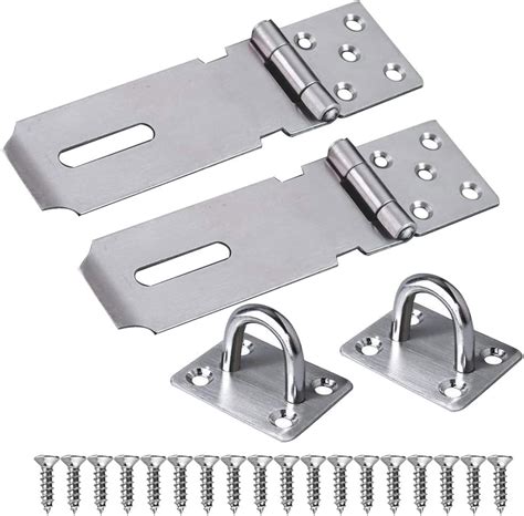 2 Sets Door Padlock Hasp Heavy Duty Stainless Steel Padlock Hasp And