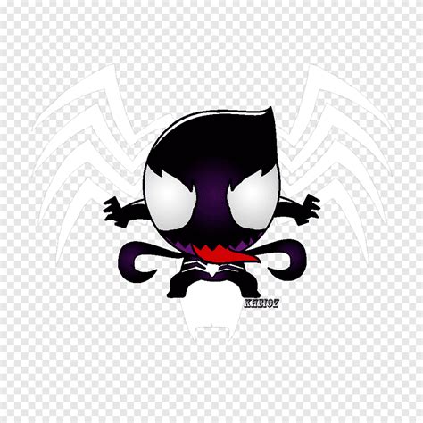 Venom Homem Aranha Deadpool Chibi Desenho Veneno Roxo Logotipo Png