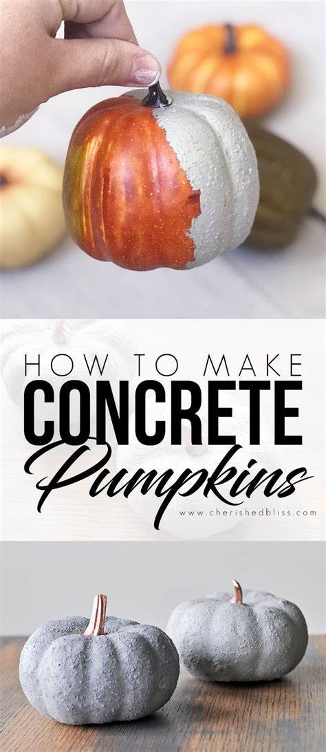 How To Make DIY Concrete Pumpkins Tutorial Cherished Bliss