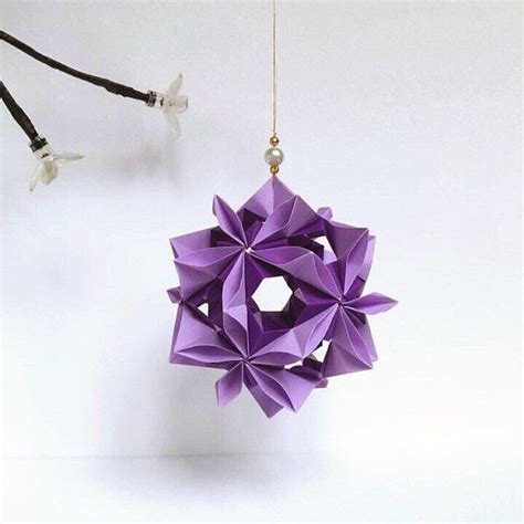 Violet Flower Kusudama Purple Kusudama Paper Flower Origami Purple