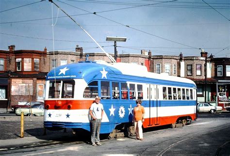 Septa Ex Kc Pcc Trolley In Bicentennial Paint Scheme Light Rail Vehicle