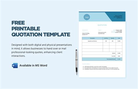 Free Printable Quotation Template - Download in Word | Template.net