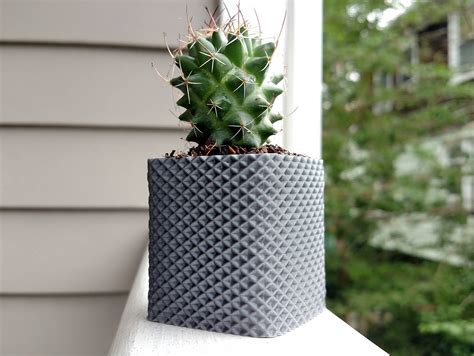 Cubic 3d Printed Planter Succulent Mini Planter Modern Etsy