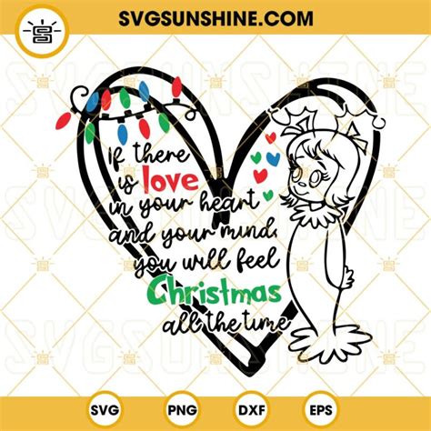 Love In Your Heart SVG Cindy Lou Who SVG Grinch SVG Christmas Quotes SVG