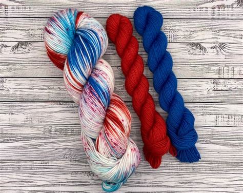 Freedom Pops Sock Set Red White And Blue Flag Yarn Hand Dyed Yarn