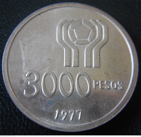3000 Pesos 1977 Republic 1970 1979 Argentina Coin 36169