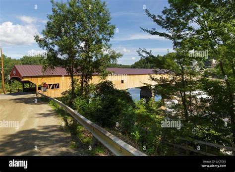 The Bath Covered Bridge in Bath, New Hampshire during the summer months ...