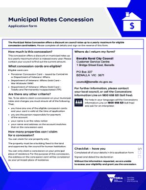 Fillable Online Municipal Rates Concession Eda And Pows Application