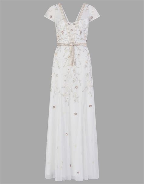 Michelle Embroidered Maxi Dress Ivory Wedding Dresses Monsoon Global