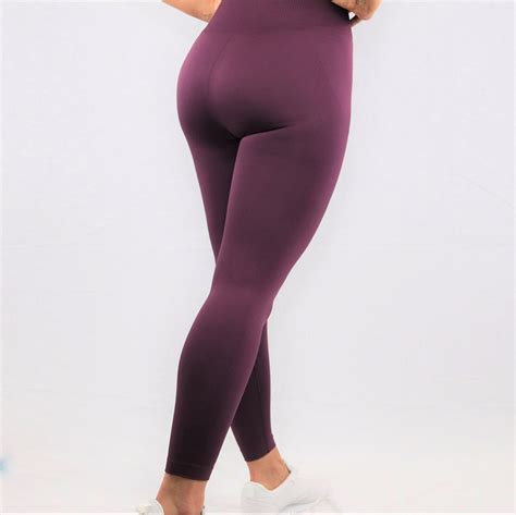 Dark Purple Seamless High Waisted Gym Leggings Prix Workout