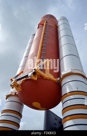 Space Shuttle Solid Rocket Boosters And Fuel Tank On Display At Nasa