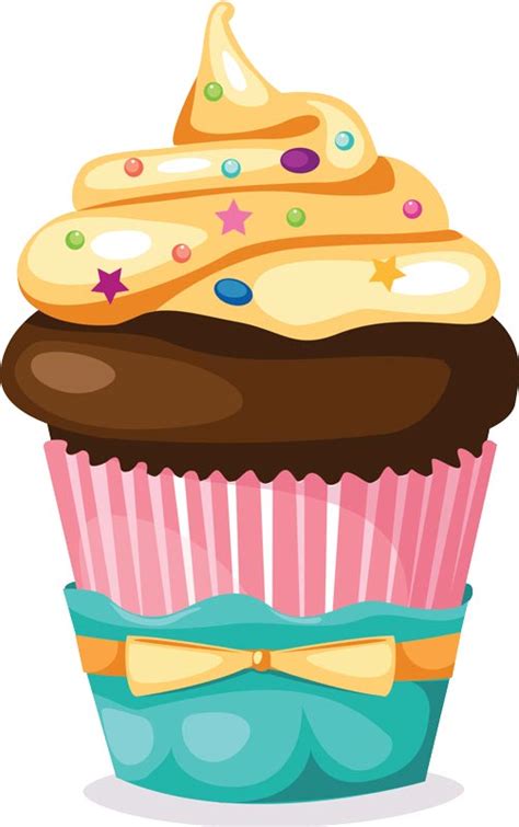 Delicious Cupcakes With Sprinkles Vector