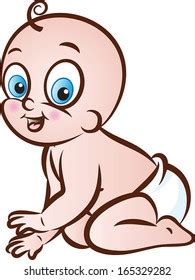 Vector Illustration Cute Naked Lying Down Stock Vector Royalty Free