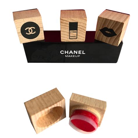 Chanel Tampons Encreurs Bois Noir Beige Ref 70999 Joli Closet