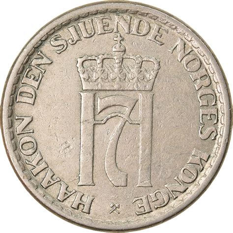 Coin Norway Haakon Vii Krone Copper Nickel Km