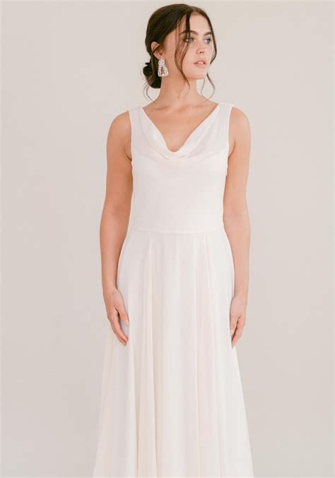 Thandth Athena Draped Chiffon Wedding Dress Hk Dbr Weddings