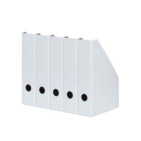 LANDRÉ Lot de 5 porte revues A4 en carton solide Largeur 7 cm