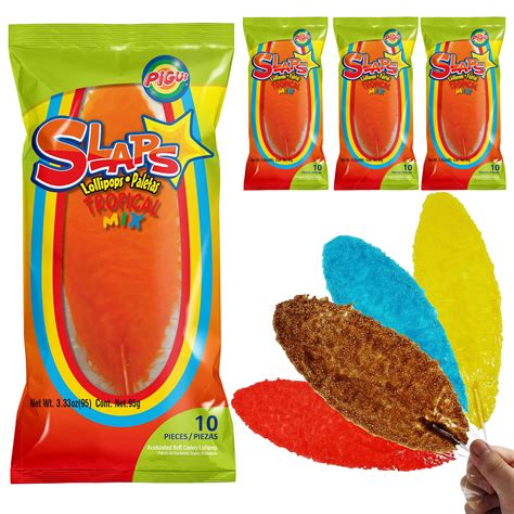 40 Pc Slaps Mexican Lollipops Tropical Mix Flavor Paletas Fruit Pops