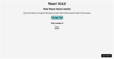 React Memo Codesandbox