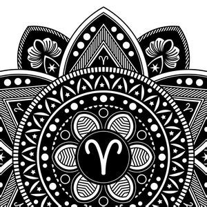 Zodiac Mandala Designs Svg Dxf Eps Png Files Digital Etsy Uk