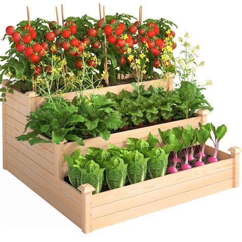 Buy 3 Tier Raised Garden Bed Outdoor Tiered Elevated Ing Er Box 4x4