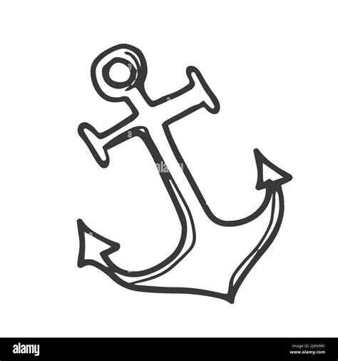 Hand Drawn Doodle Style Anchor Vector Illustration Stock Vector Image