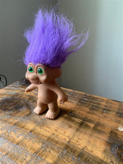 Vintage 1991 Tnt Purple Hair Troll Doll Figure In Etsy