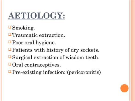 Dry Socket Alveolar Ostitis