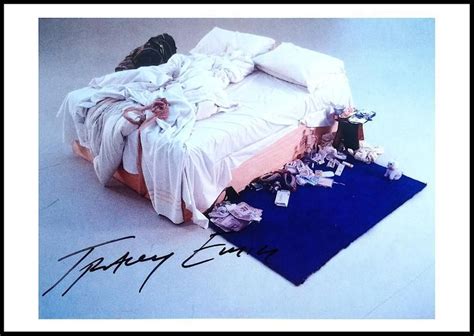 Tracey Emin My Bed Signed Exhibition Card Hand Signed In Pen By