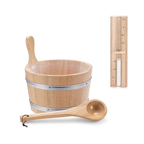 Navaris Accessoire De Sauna Set Avec Seau L Et Louche En Bois Sa