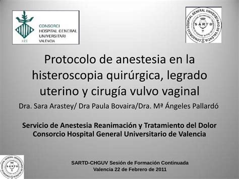 Pdf Protocolo De Anestesia En La Histeroscopia Quir Rgica Chguv