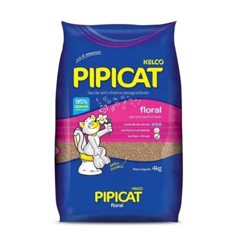 Areia Sanitária Pipicat Perfumado Floral 4 KG Submarino