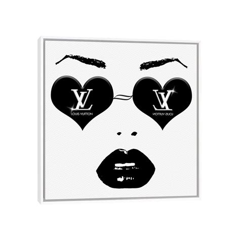 Icanvas Original Lv Fashion Face Monochrome By Pomaikai Barron Framed Canvas Print Bed Bath