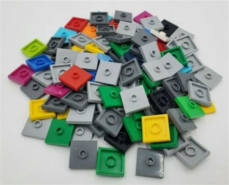 Lego Lot Of 100 Tile 2x2 With Knob Groove Center Stud Jumper Assorted