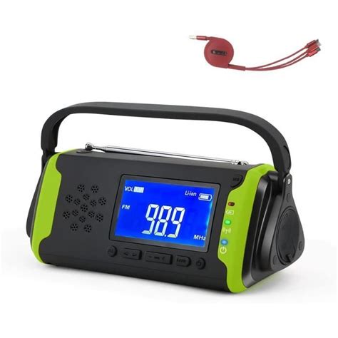 Radio D Urgence Portable Radio Am Fm Manivelle Solaire Avec Torche D