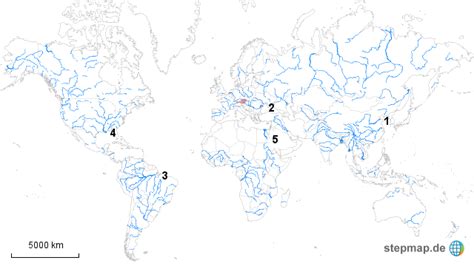 StepMap flüsse Landkarte für Welt