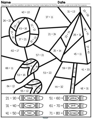 Winter Color By Number Third Grade Math Education To The Core